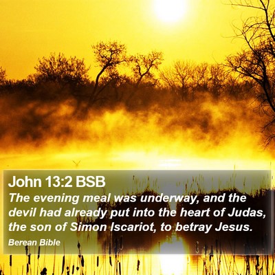 John 13:2 BSB Bible Verse Image