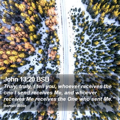 John 13:20 BSB Bible Verse Image
