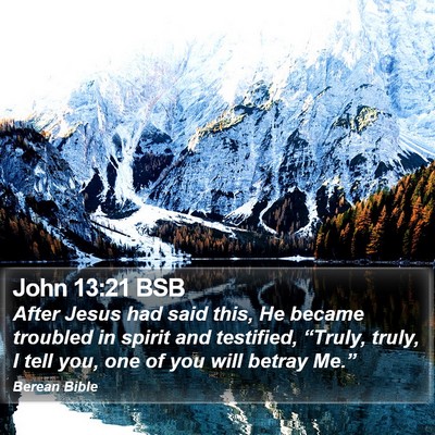 John 13:21 BSB Bible Verse Image