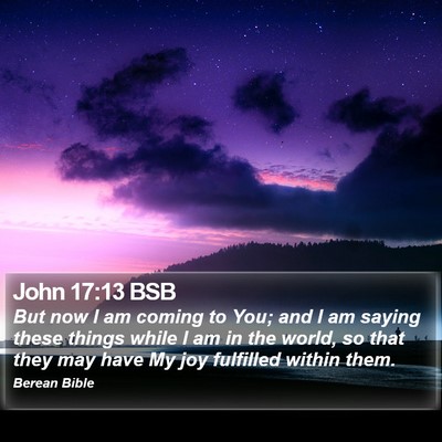 John 17:13 BSB Bible Verse Image