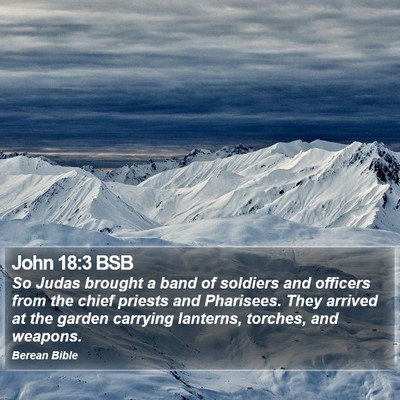 John 18:3 BSB Bible Verse Image