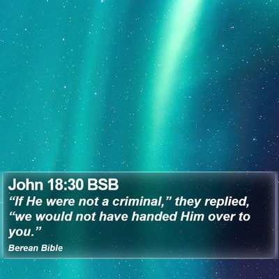 John 18:30 BSB Bible Verse Image