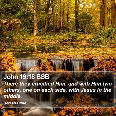 John 19:18 BSB Bible Verse Image