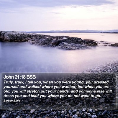 John 21:18 BSB Bible Verse Image