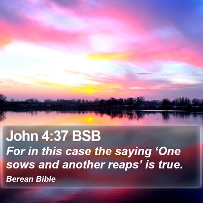 John 4:37 BSB Bible Verse Image