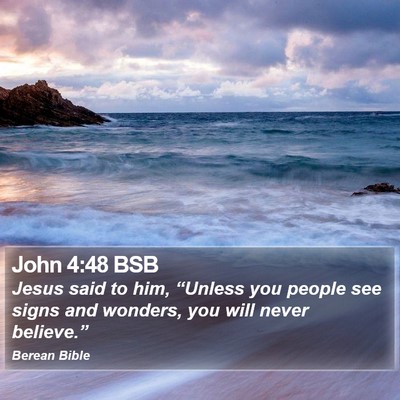 John 4:48 BSB Bible Verse Image