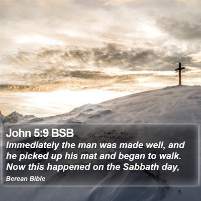 John 5:9 BSB Bible Verse Image