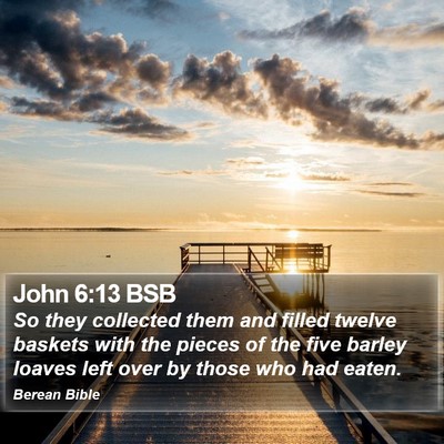 John 6:13 BSB Bible Verse Image