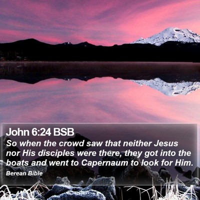 John 6:24 BSB Bible Verse Image