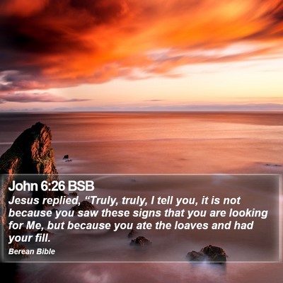 John 6:26 BSB Bible Verse Image