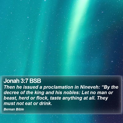 Jonah 3:7 BSB Bible Verse Image