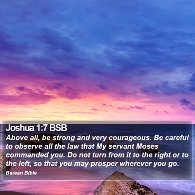 Joshua 1:7 BSB Bible Verse Image