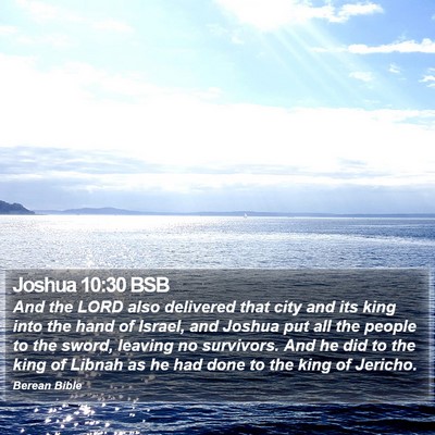 Joshua 10:30 BSB Bible Verse Image