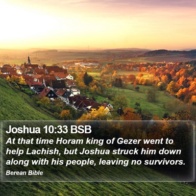 Joshua 10:33 BSB Bible Verse Image