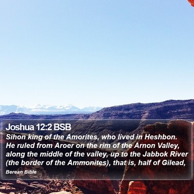 Joshua 12:2 BSB Bible Verse Image