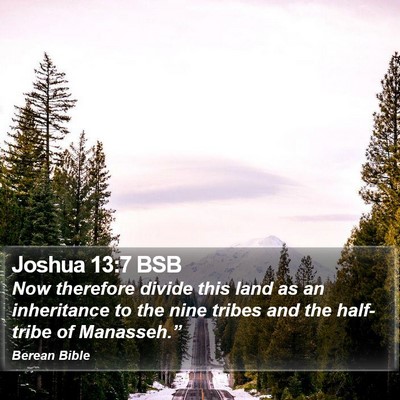 Joshua 13:7 BSB Bible Verse Image