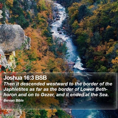 Joshua 16:3 BSB Bible Verse Image