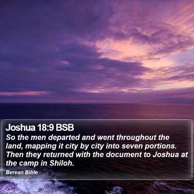 Joshua 18:9 BSB Bible Verse Image