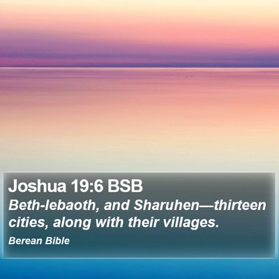 Joshua 19:6 BSB Bible Verse Image