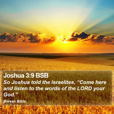 Joshua 3:9 BSB Bible Verse Image