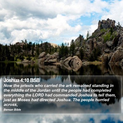 Joshua 4:10 BSB Bible Verse Image