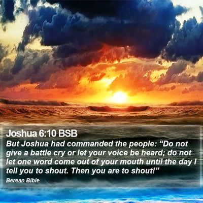 Joshua 6:10 BSB Bible Verse Image