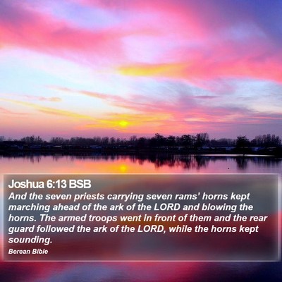 Joshua 6:13 BSB Bible Verse Image
