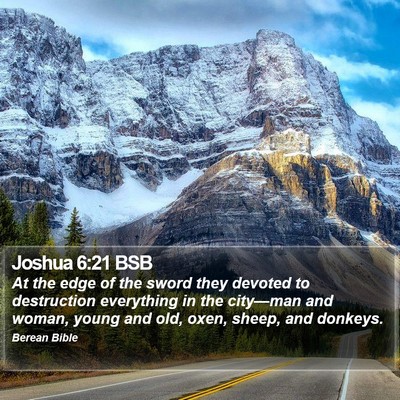 Joshua 6:21 BSB Bible Verse Image