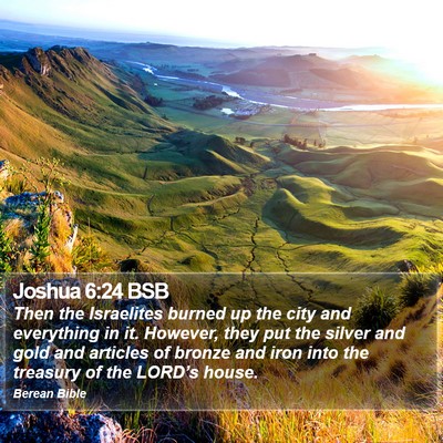 Joshua 6:24 BSB Bible Verse Image