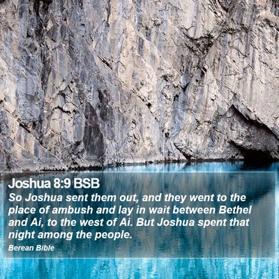 Joshua 8:9 BSB Bible Verse Image