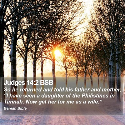 Judges 14:2 BSB Bible Verse Image
