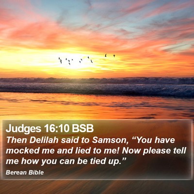 Judges 16:10 BSB Bible Verse Image