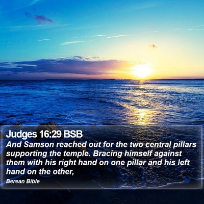 Judges 16:29 BSB Bible Verse Image