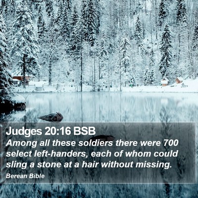 Judges 20:16 BSB Bible Verse Image