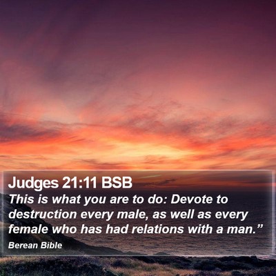 Judges 21:11 BSB Bible Verse Image