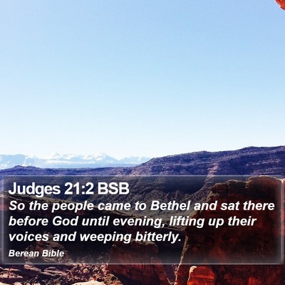 Judges 21:2 BSB Bible Verse Image