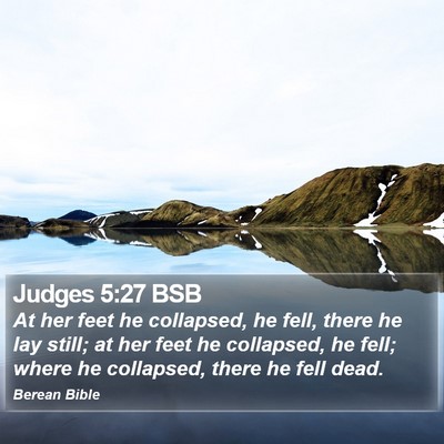 Judges 5:27 BSB Bible Verse Image
