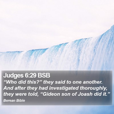 Judges 6:29 BSB Bible Verse Image