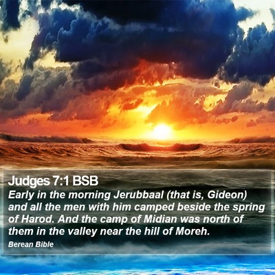 Judges 7:1 BSB Bible Verse Image