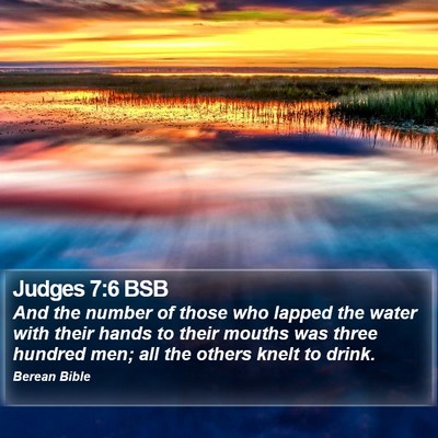 Judges 7:6 BSB Bible Verse Image