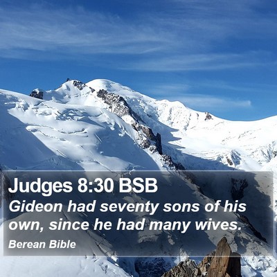 Judges 8:30 BSB Bible Verse Image