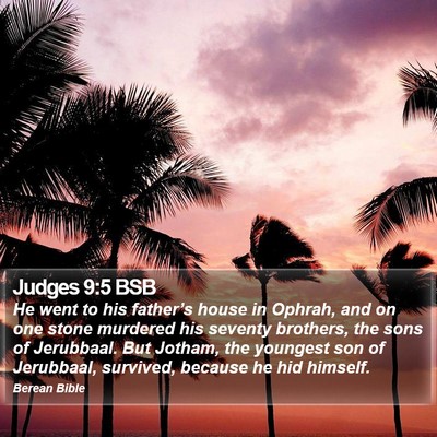 Judges 9:5 BSB Bible Verse Image