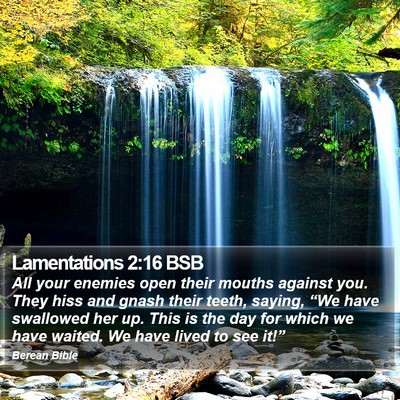 Lamentations 2:16 BSB Bible Verse Image