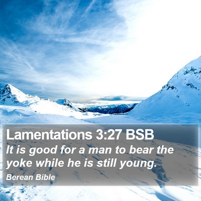 Lamentations 3:27 BSB Bible Verse Image