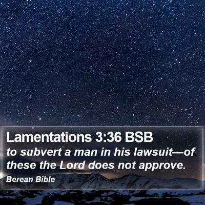 Lamentations 3:36 BSB Bible Verse Image