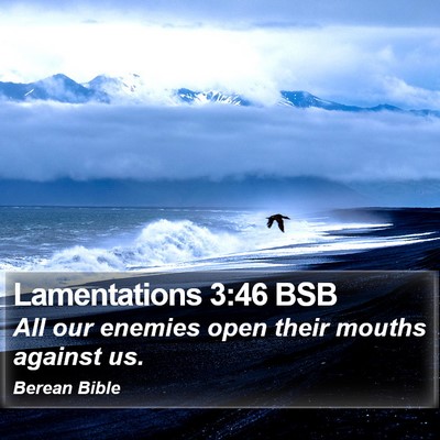 Lamentations 3:46 BSB Bible Verse Image