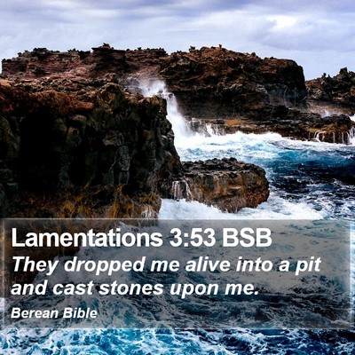 Lamentations 3:53 BSB Bible Verse Image