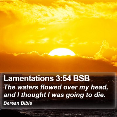 Lamentations 3:54 BSB Bible Verse Image