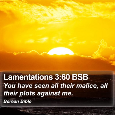 Lamentations 3:60 BSB Bible Verse Image