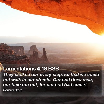 Lamentations 4:18 BSB Bible Verse Image